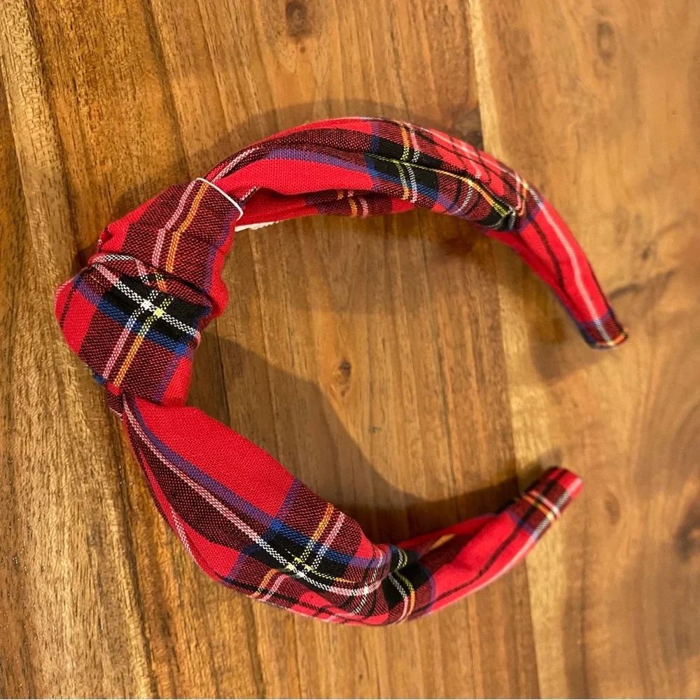 J Crew Classic Tartan Plaid Turban Knot Headband NWT